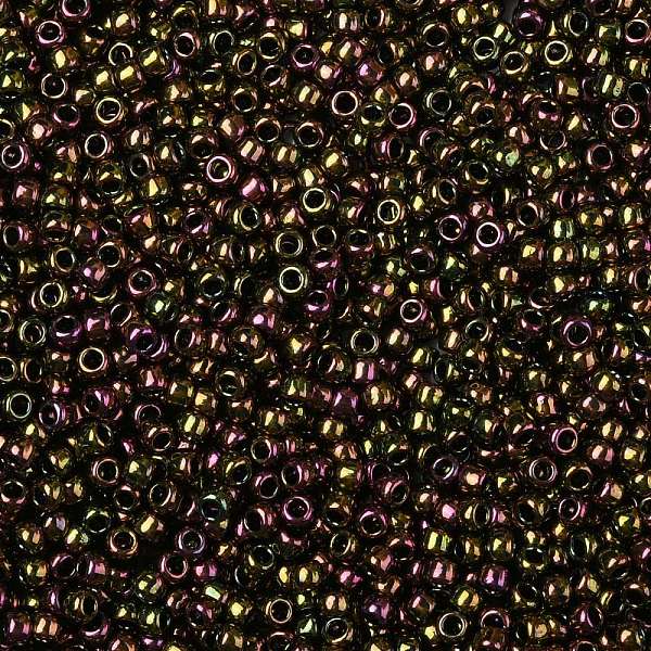 

PandaHall TOHO Round Seed Beads, Japanese Seed Beads, (509) High Metallic Purple/Green Iris, 8/0, 3mm, Hole: 1mm, about 10000pcs/pound Glass...