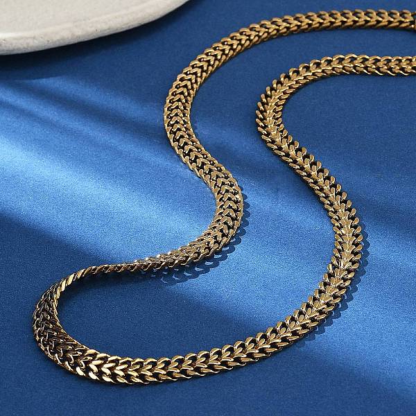 Ion Plating(IP) 304 Stainless Steel Wheat Chain Necklaces for Women