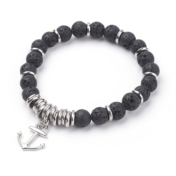 Natürliche Lava Rock Charm Armbänder