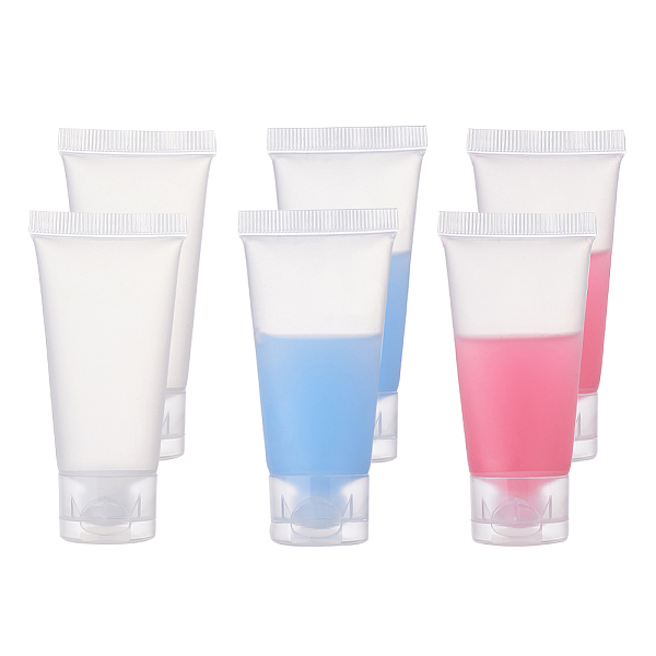

PandaHall 20ml PE Plastic Refillable Flip Top Cap Bottles, with PP Plastic Lids, Travel Portable Squeeze Makeup Hoses, Facial Cleanser Tube..., White
