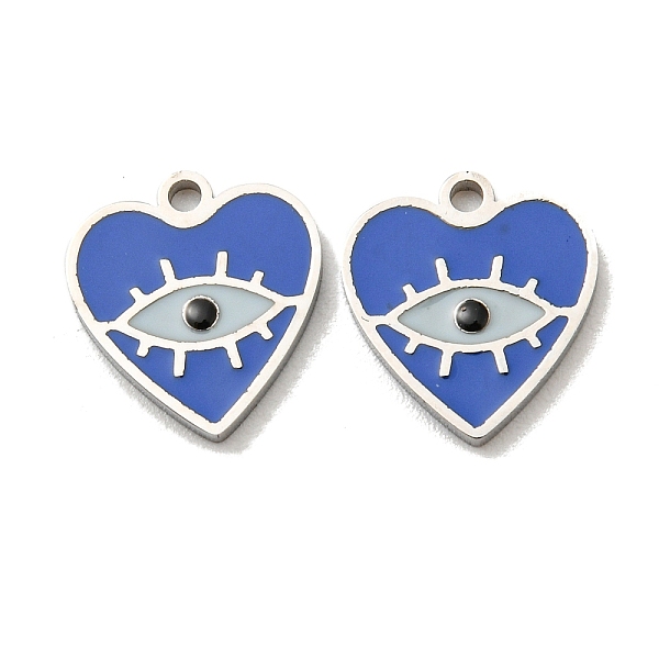 

PandaHall 304 Stainless Steel Enamel Charms, Heart with Eye Charms, Stainless Steel Color, 10.5x9.5x1mm, Hole: 1.2mm Stainless Steel+Enamel...