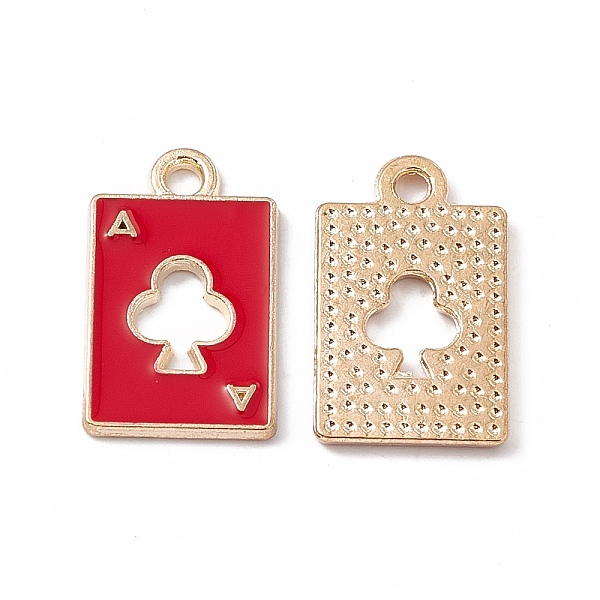 

PandaHall Alloy Pendant, with Enamel, Rectangle with Ace of Spades Charm, Golden, Crimson, 18x11x1mm, Hole: 1.8mm Alloy+Enamel Rectangle..., Pink