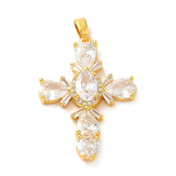 

PandaHall Brass Micro Pave Clear Cubic Zirconia Pendants, Cross, Real 16K Gold Plated, 31.5x22x5mm, Hole: 5x2mm Brass+Cubic Zirconia Cross...