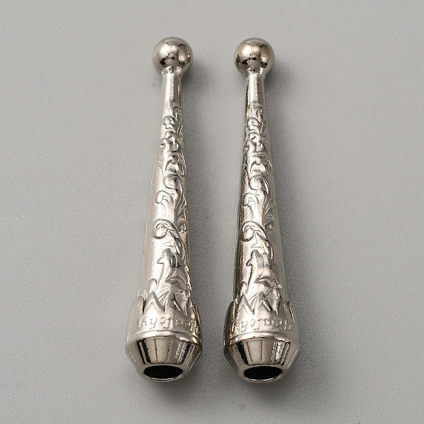 

PandaHall Alloy Cord Ends, Bolo Tie End Caps, Cone, Platinum, 52.5x10.5mm, Hole: 5.5mm Alloy