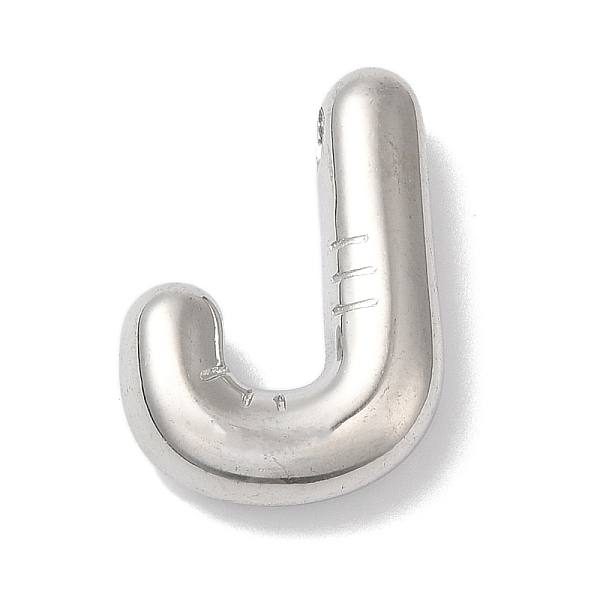 

PandaHall 304 Stainless Steel Pendants, Letter Charm, Letter J, 19x13x5mm, Hole: 2mm 304 Stainless Steel Letter J