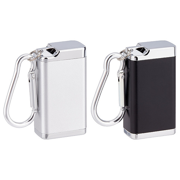 

PandaHall Unicraftale 2Pcs 2 Colors Aluminum Alloy Portable Ashtray with Lid, Lighter Style, Waterproof, with Key Clasp, Rectangle, for...