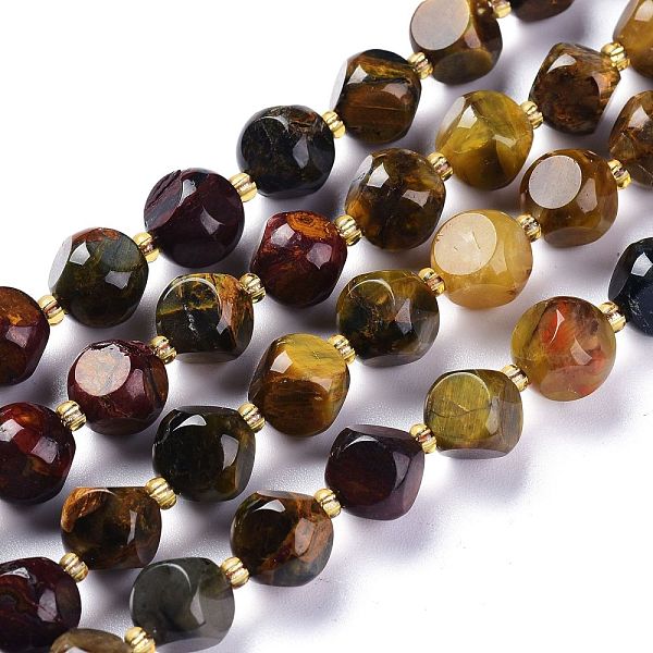 

PandaHall Natural Pietersite Beads Strands, with Seed Beads, Six Sided Celestial Dice, 10~10.5x10~10.5mm, Hole: 1mm, about 32~35pcs/strand...