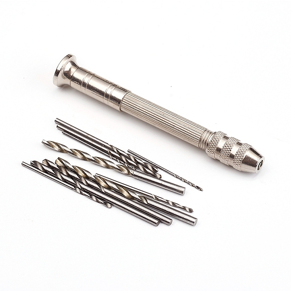 

PandaHall Hand Drill Bits Rotary Tools Set, Stainless Steel Twist Drill Bits and Alloy Handle, for Metal Wood, Manual Work DIY, Jewelry...