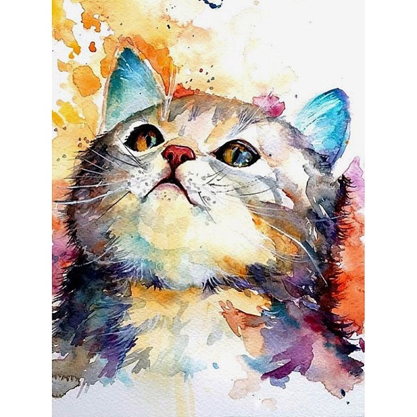 

PandaHall Cat Portrait DIY Diamond Painting Kit, Including Resin Rhinestones Bag, Diamond Sticky Pen, Tray Plate and Glue Clay, Colorful...