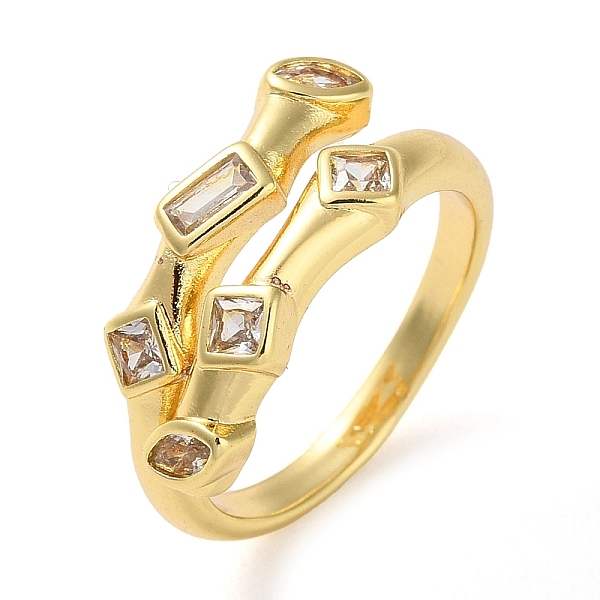 

PandaHall Plating Brass Micro Pave Cubic Zirconia Open Cuff Rings, Real 18K Gold Plated, Square, Adjustable Brass+Cubic Zirconia Square