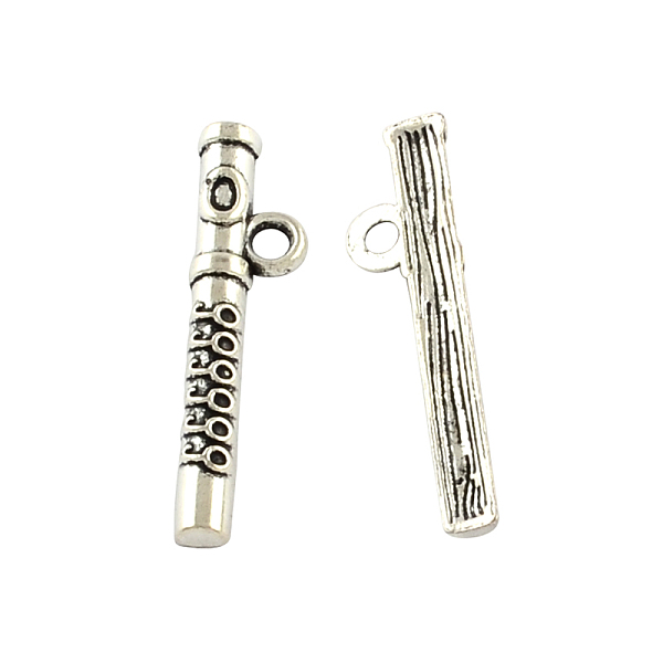 

PandaHall Tibetan Style Zinc Alloy Flute Pendants, Lead Free & Cadmium Free, Antique Silver, 29x7x1.5mm, Hole: 2.5mm Alloy Musical...