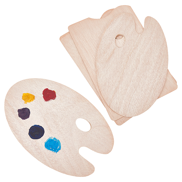 

PandaHall CHGCRAFT 4Pcs 2 Styles Wooden Color Palette, Mixed Shapes, BurlyWood, 20x30cm, 2pcs/style Wood Mixed Shapes Orange