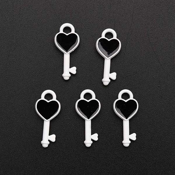 

PandaHall Spray Painted Alloy Enamel Pendants, Heart Key, Black, 16x7x2.2mm, Hole: 1.8mm Alloy+Enamel Key Black