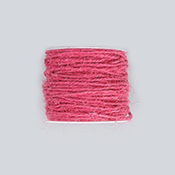 PandaHall Hemp Cord, Hemp String, Hemp Twine, for Jewelry Making, HotPink, 2mm; 50m/roll Burlap Pink