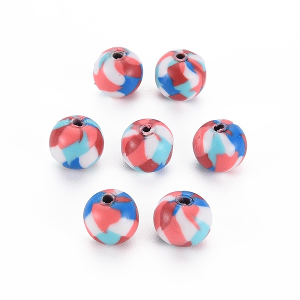 

PandaHall Handmade Polymer Clay Beads, for DIY Jewelry Crafts Supplies, Round, Dark Red, 8.5~9x8mm, Hole: 1.8mm Polymer Clay Round