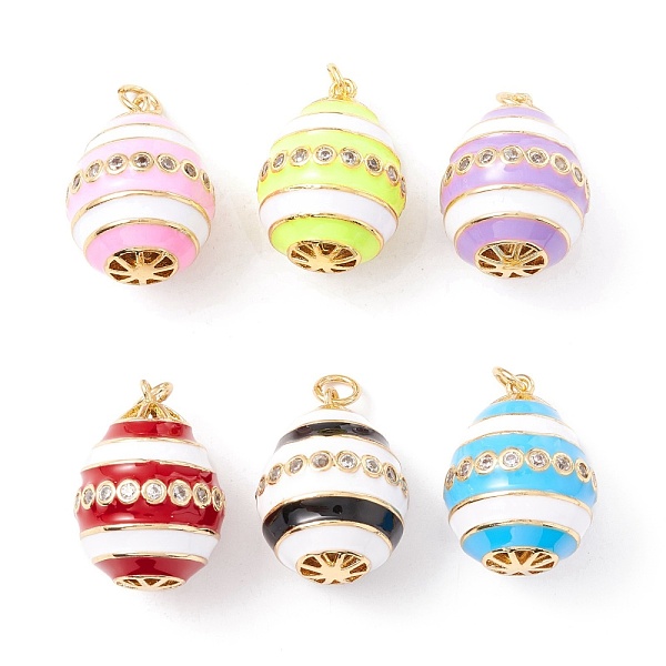 

PandaHall Rack Plating Brass Enamel & Zircon Pendants, Long-Lasting Plated, Real 18K Gold Plated, Cadmium Free & Nickel Free & Lead Free..., Multicolor