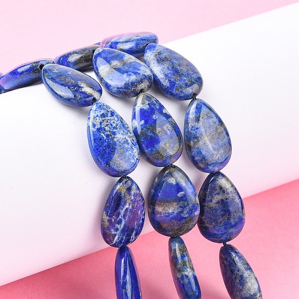 

PandaHall Natural Lapis Lazuli Beads Strands, Teardrop, 18x12x4~5mm, Hole: 0.6mm, about 23pcs/strand, 15.94''(40.5cm) Lapis Lazuli Teardrop