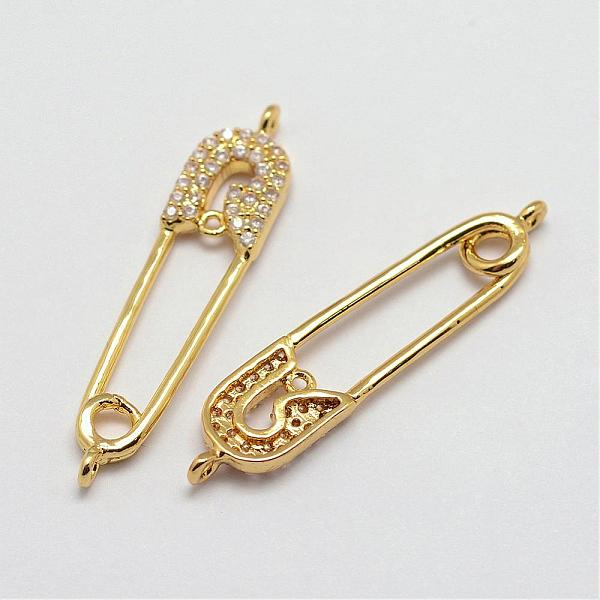 

PandaHall Brass Micro Pave Cubic Zirconia Links, Clear, Lead Free & Nickel Free, Pin, Golden, 32.5x7x2mm, Hole: 1mm Brass+Cubic Zirconia...