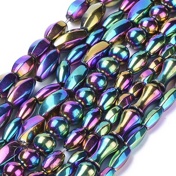 

PandaHall Electroplate Synthetic Magnetic Hematite Beads Strands, Mixed Shapes, Multi-color Plated, 8~16x5~10mm, Hole: 1~1.6mm, about...
