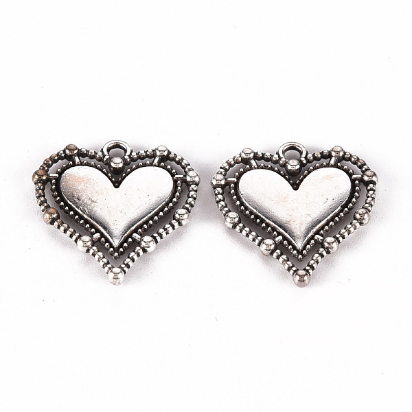 

PandaHall Tibetan Style Alloy Pendants, Lead Free & Cadmium Free, Heart, Antique Silver, 20x19.5x2mm, Hole: 1.6mm Alloy Heart