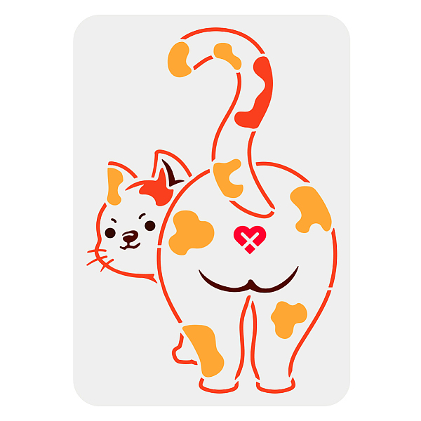 

PandaHall PET Hollow Out Drawing Painting Stencils, for DIY Scrapbook, Photo Album, Cat Pattern, 210x297mm Plastic Cat Shape