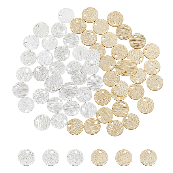 

PandaHall HOBBIESAY 60pcs Brass Flat Round Blank Tag Charms Golden and Silver Round Textured Stamping Tags Bracelet Making Jewelry Makes...