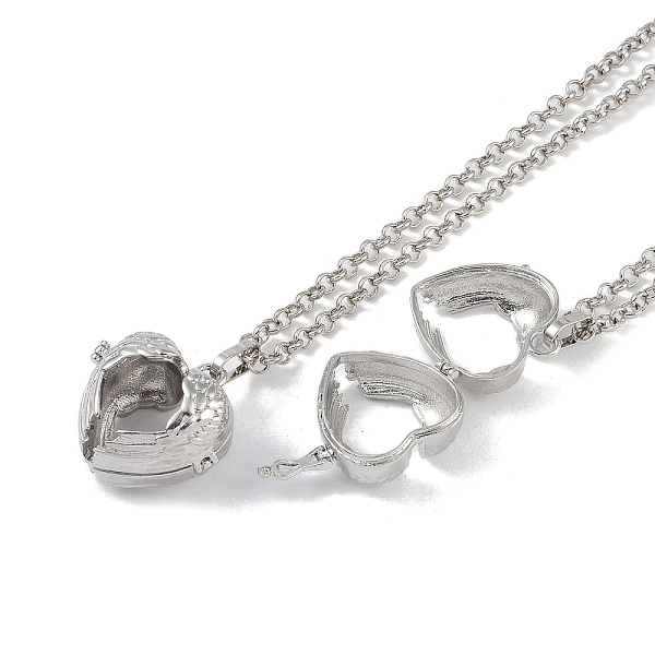

PandaHall Brass Rhinestone Pendant Necklaces, Iron Rolo Chains, Heart, Platinum, 32.60 inch(82.8cm), Pendant: 27.5x28mm Brass Heart