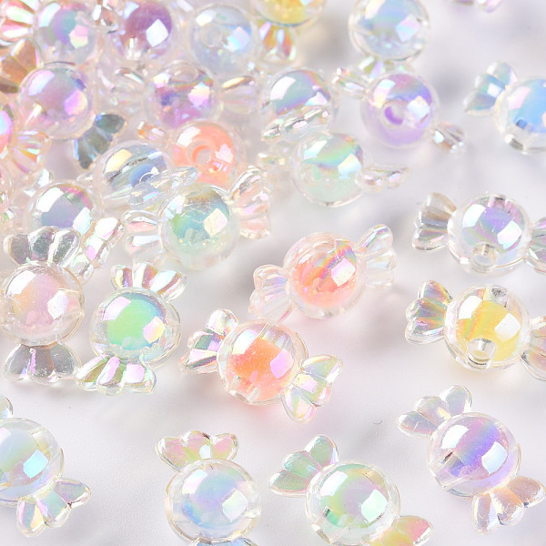 

PandaHall Transparent Acrylic Beads, Bead in Bead, AB Color, Candy, Mixed Color, 9x17x8.5mm, Hole: 2mm Acrylic Candy Multicolor