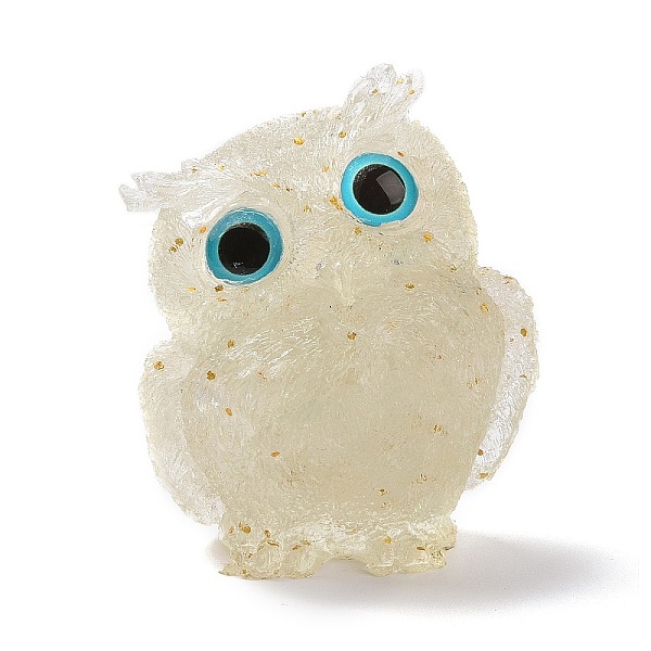 

PandaHall Resin Home Display Decorations, with Natural Quartz Crystal Chips and Sequin Inside, Owl, Random Eye Color, 60x50x42mm Quartz...