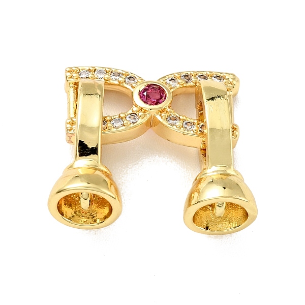 

PandaHall Rack Plating Brass Micro Pave Clear & Cerise Cubic Zirconia Fold Over Clasps, Cadmium Free & Lead Free, Long-Lasting Plated..., Red