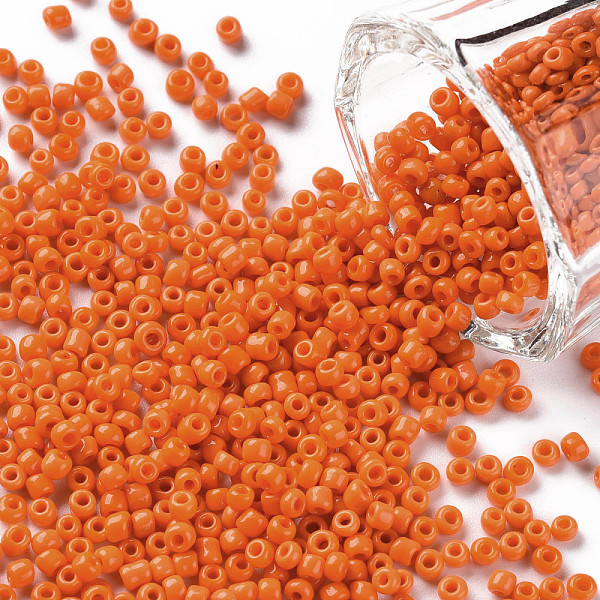 

PandaHall (Repacking Service Available) Glass Seed Beads, Opaque Colours Seed, Small Craft Beads for DIY Jewelry Making, Round, Dark Orange...