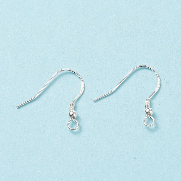 

PandaHall 925 Sterling Silver Earring Hooks, Silver, 18x17~19mm, Hole: 2mm, 22 Gauge, Pin: 0.6mm Sterling Silver Silver