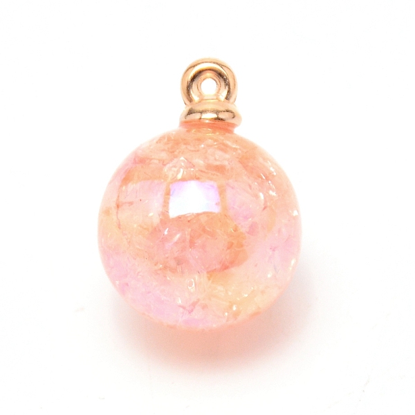 

PandaHall Resin Floral Magic Pendants, Round, Light Coral, 20x15.5mm, Hole: 1mm Resin Round