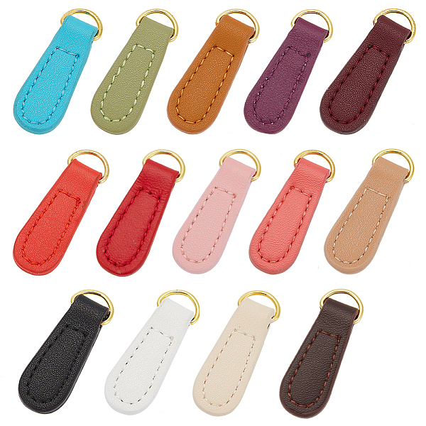 

PandaHall WADORN 14 Colors Leather Zipper Pull Tags, Zipper Pull Zipper Heads Leather Zip Pendant Puller Replacement Zipper Repair..., Multicolor