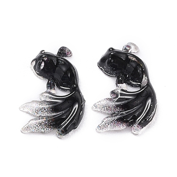

PandaHall Transparent Resin Cabochons, for DIY Decoration, Goldfish, Black, 11x7.5x3mm Resin Fish Black