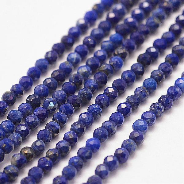 

PandaHall Natural Lapis Lazuli Bead Strands, Faceted, Round, 2mm, Hole: 0.5mm, about 190pcs/strand, 15.2 inch Lapis Lazuli Round