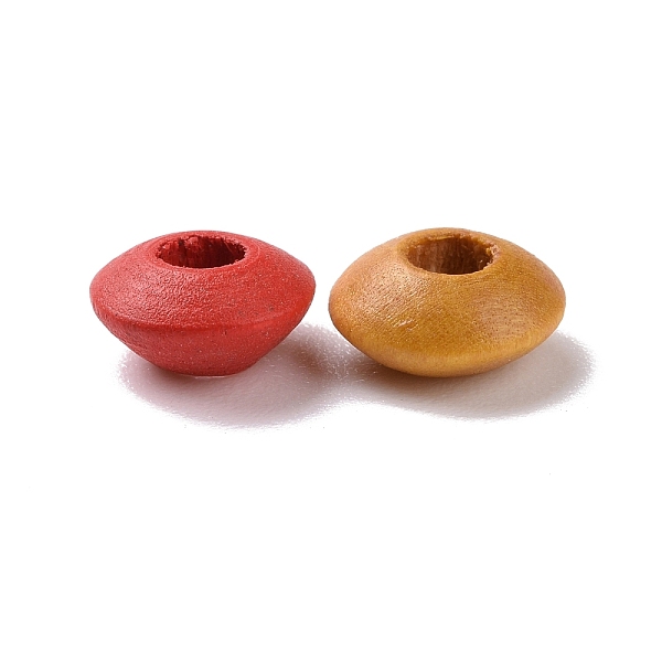 

PandaHall Spray Painted Rondelle Wood Beads, Mixed Color, 8.5x3.5mm, Hole: 2.5mm Wood Rondelle Multicolor