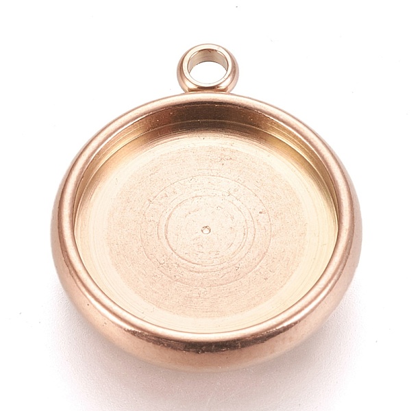 

PandaHall Ion Plating(IP) 304 Stainless Steel Pendant Cabochon Settings, Lace Edge Bezel Cups, Flat Round, Rose Gold, Tray: 12mm...
