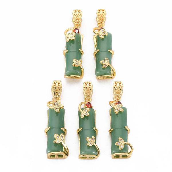 

PandaHall Glass Pendants, with Light Gold Plated Brass Findings and Rhinestone, Oval, Green, 31~32x10~12.5x7~9mm, Hole: 3.5x7mm Brass+Glass...