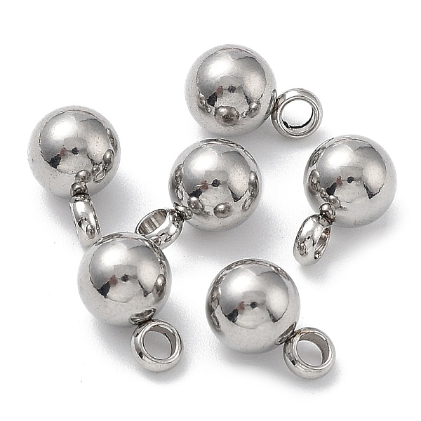 

PandaHall Round 304 Stainless Steel Charms with 201 Stainless Clasp, Stainless Steel Color, 10x6mm, Hole: 2mm 304 Stainless Steel Round