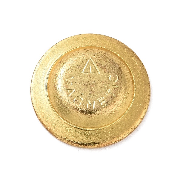 

PandaHall Iron Brooch Finding, with Magnets, Magnetic, Flat Round, Golden, 17x3mm Iron