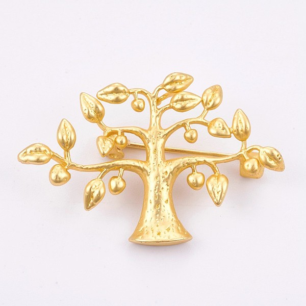 

PandaHall Brass Safety Brooch, Long-Lasting Plated, Tree, Golden, 27x41x6mm, Pin: 1mm Brass