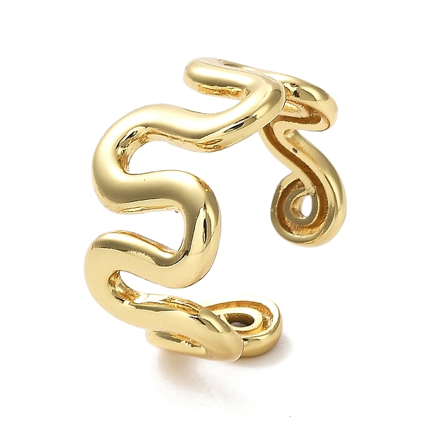 

PandaHall Rack Plating Brass Twist Wave Open Cuff Rings for Women, Lead Free & Cadmium Free, Long-Lasting Plated, Real 18K Gold Plated...