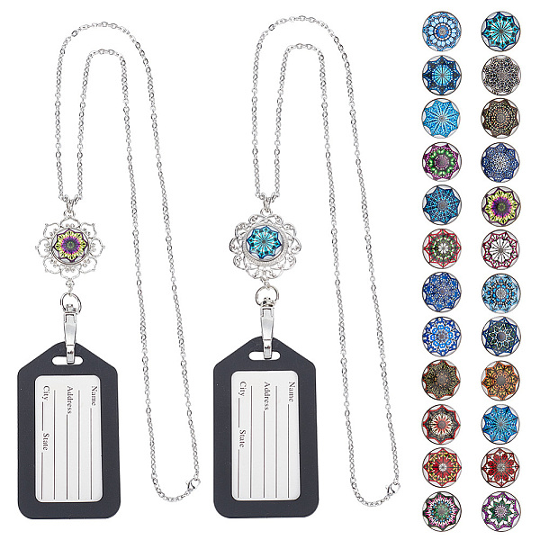 

PandaHall DELORIGIN Fashion Women Office Lanyard ID Badges Holder Jewelry Lanyard Necklace with 24Pcs Interchangeable Breakaway Snap Buttons..., Multicolor
