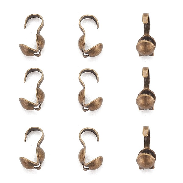 

PandaHall Iron Bead Tips, Calotte Ends, Clamshell Knot Cover, Nickel Free, Antique Bronze Color, Size: about 9mm long, 3mm wide, 3mm inner...