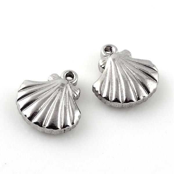 

PandaHall 201 Stainless Steel Charms, Scallop, Stainless Steel Color, 14x13x4mm, Hole: 1.5mm 201 Stainless Steel Shell Shape