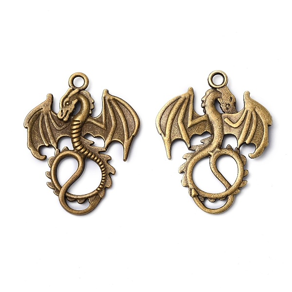 

PandaHall Tibetan Style Alloy Pendants, Dragon, Cadmium Free & Lead Free, Antique Bronze, 34.5x27.5x2mm, Hole: 2.5mm, about 285pcs/1000g...