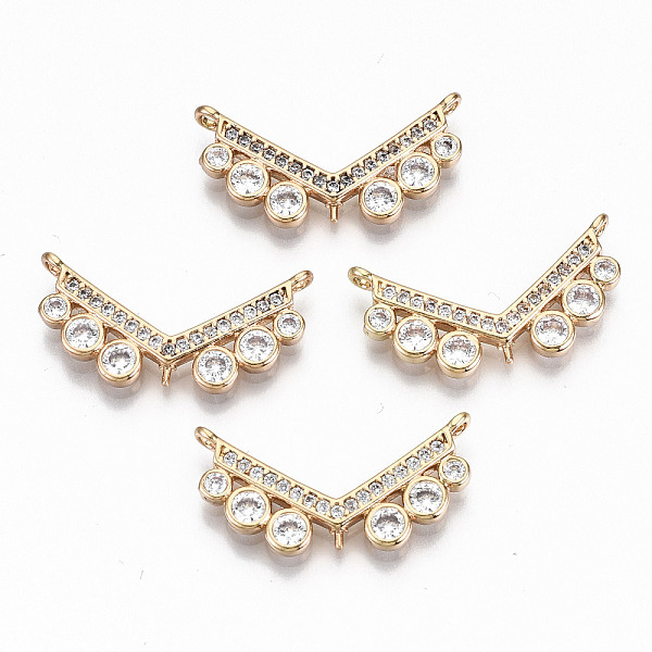 

PandaHall Brass Micro Pave Cubic Zirconia Charms, Light Gold, Long-Lasting Plated, Cadmium Free & Lead Free, Clear, 12x23.5x2mm, Hole: 1.2mm...