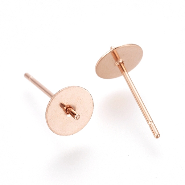 

PandaHall 304 Stainless Steel Stud Earring Findings, For Half Drilled Beads, Rose Gold, 13x6mm, Pin: 0.7mm 304 Stainless Steel Others