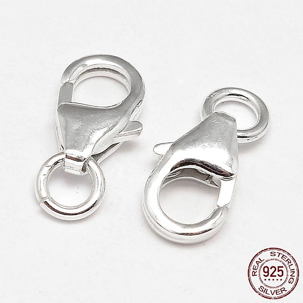 

PandaHall 925 Sterling Silver Lobster Claw Clasps, with Jump Rings, Silver, 8x5x2.5mm, Hole: 2mm, about 69pcs/20g Sterling Silver Others